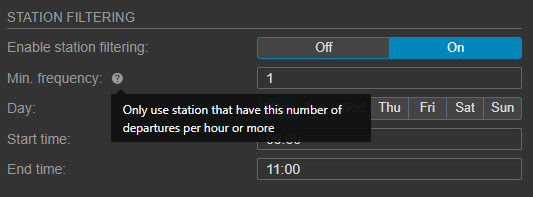 station filtering