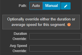 duration and average speed override
