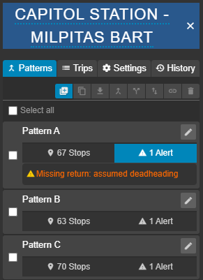 patterns tab