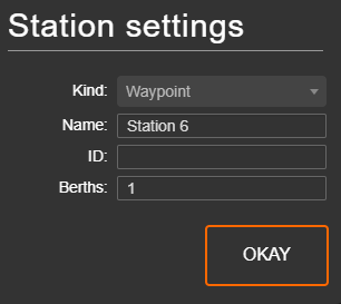 Changing a station to a waypoint