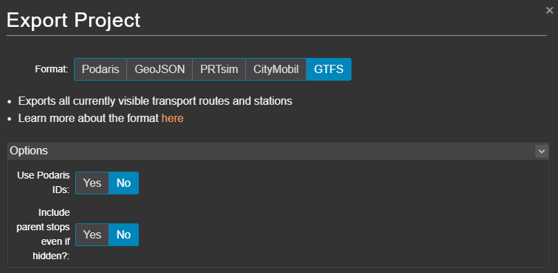 export gtfs