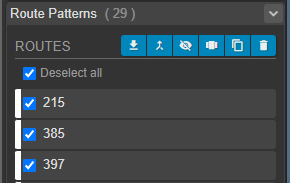 route patterns select tool