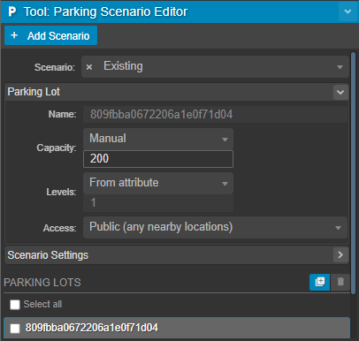 Parking Scenario Editor